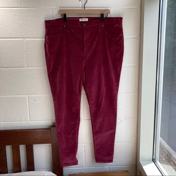 Madewell High Rise Skinny Jeans Velvet