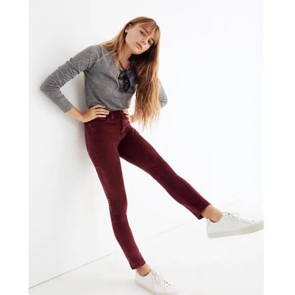 Madewell High Rise Skinny Jeans Velvet