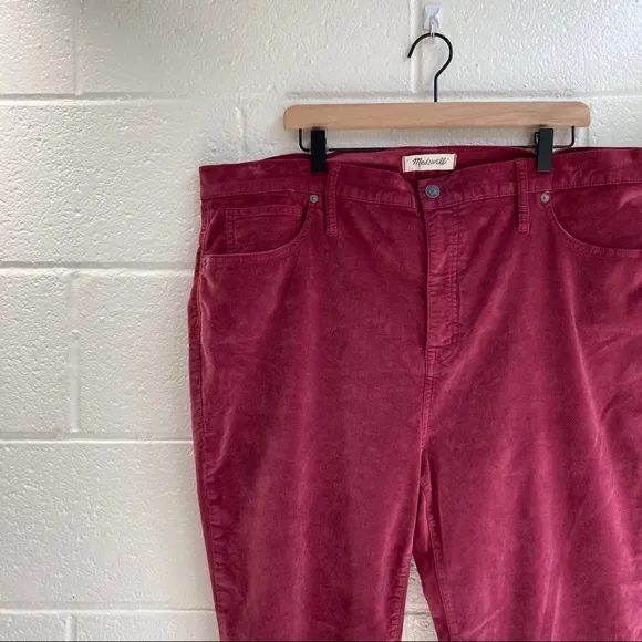 Madewell High Rise Skinny Jeans Velvet