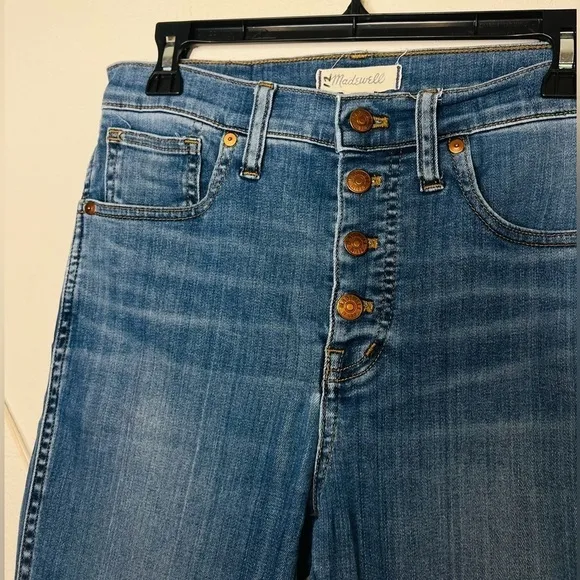 Madewell jeans denim 10&quot; High-Rise Skinny Jean Brinville Wash Button-Front