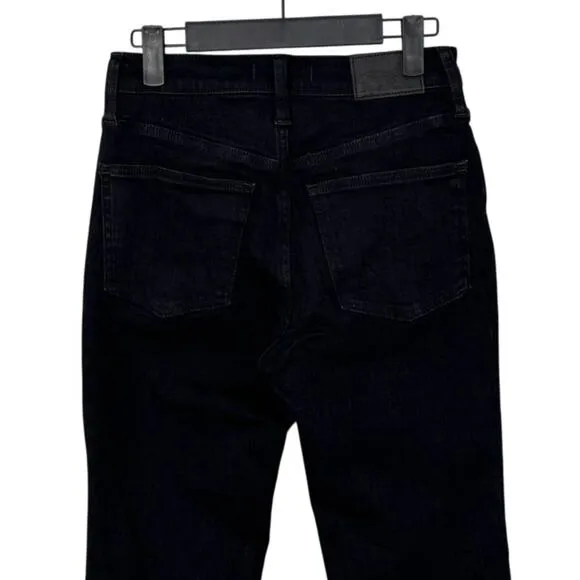 Madewell Mid-Rise Kick Out Crop Jeans in Black Rinse Wash Size 26