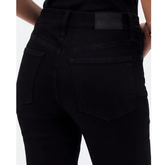 Madewell Mid-Rise Kick Out Crop Jeans in Black Rinse Wash Size 26