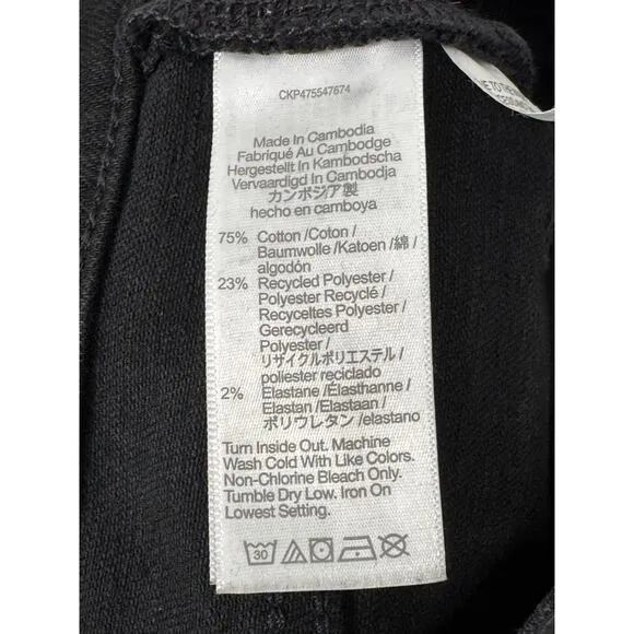 Madewell Mid-Rise Kick Out Crop Jeans in Black Rinse Wash Size 26
