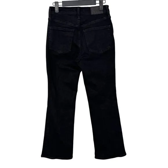 Madewell Mid-Rise Kick Out Crop Jeans in Black Rinse Wash Size 26