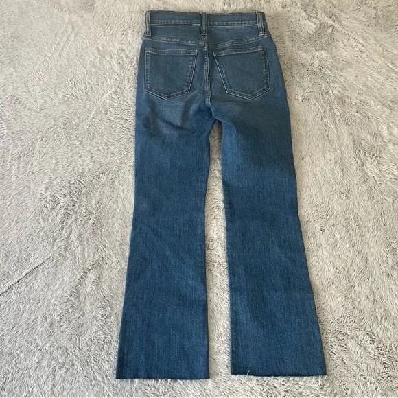 Madewell Mid Rise Kick‎ Out Jeans Frayed Raw Hem Ankle Length Flare NWT