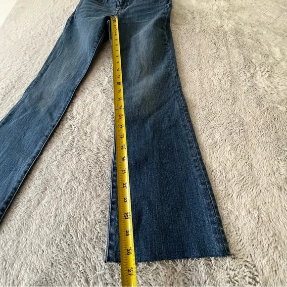 Madewell Mid Rise Kick‎ Out Jeans Frayed Raw Hem Ankle Length Flare NWT