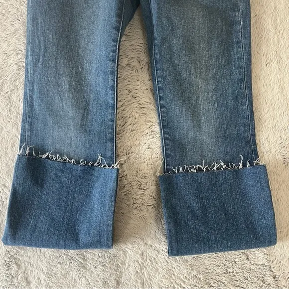Madewell Mid Rise Kick‎ Out Jeans Frayed Raw Hem Ankle Length Flare NWT
