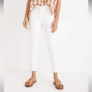 Madewell NWT 9&quot; Mid-Rise Skinny Crop Jeans in Pure White Size 27