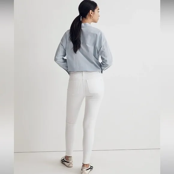 Madewell NWT 9&quot; Mid-Rise Skinny Crop Jeans in Pure White Size 27