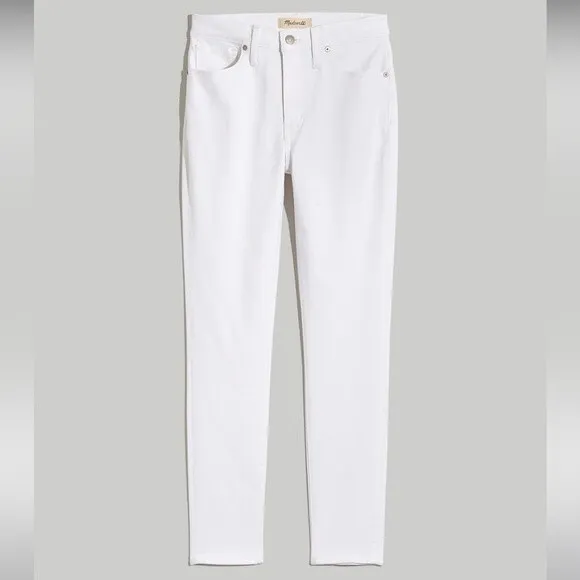 Madewell NWT 9&quot; Mid-Rise Skinny Crop Jeans in Pure White Size 27