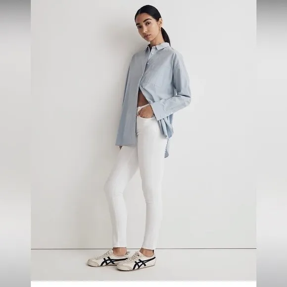 Madewell NWT 9&quot; Mid-Rise Skinny Crop Jeans in Pure White Size 27
