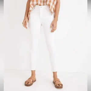 Madewell NWT 9&quot; Mid Rise Skinny Crop Jeans Size 25 in Pure White
