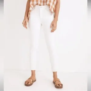 Madewell NWT 9&quot; Mid-Rise Skinny Crop Jeans Size 29 in Pure White