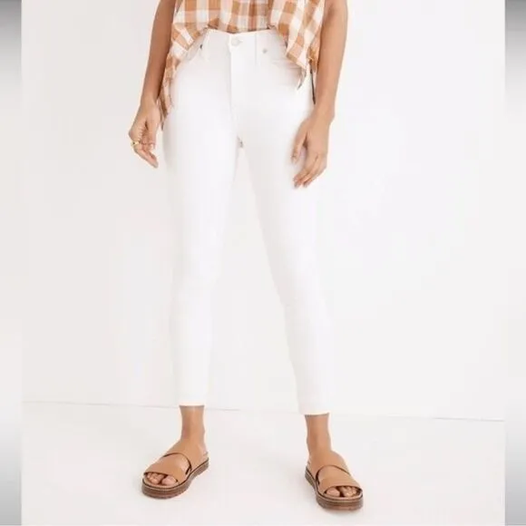 Madewell NWT 9&quot; Mid-Rise Skinny Crop Jeans Size 29 in Pure White