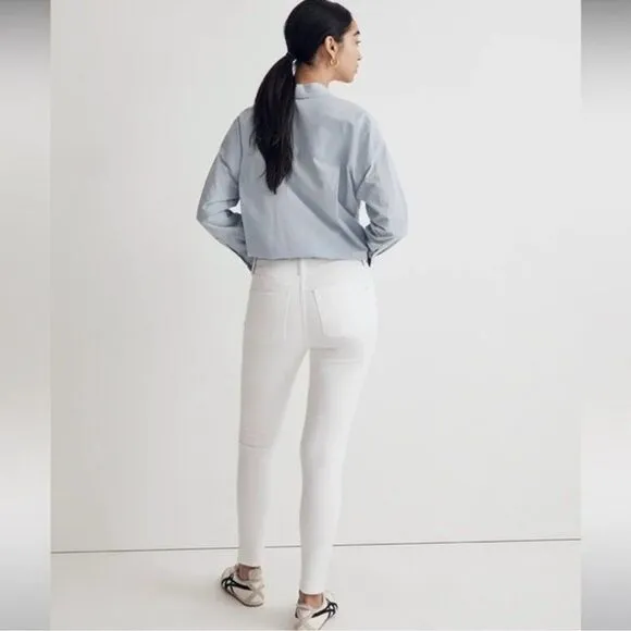 Madewell NWT 9&quot; Mid-Rise Skinny Crop Jeans Size 29 in Pure White