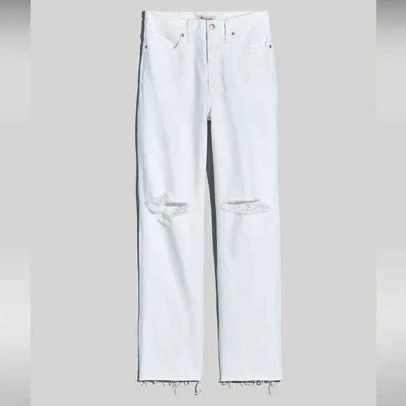 Madewell NWT Baggy Straight Jeans High Rise Size 31 in True White