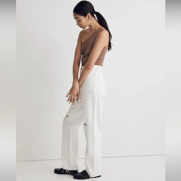 Madewell NWT Baggy Straight Jeans High Rise Size 31 in True White