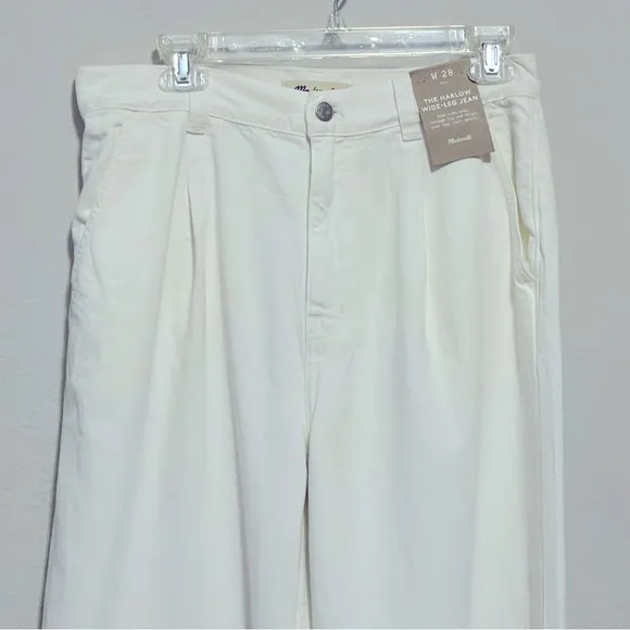 Madewell NWT Harlow Wide Leg Jean: Airy Denim Edition Size 28 in Tile White