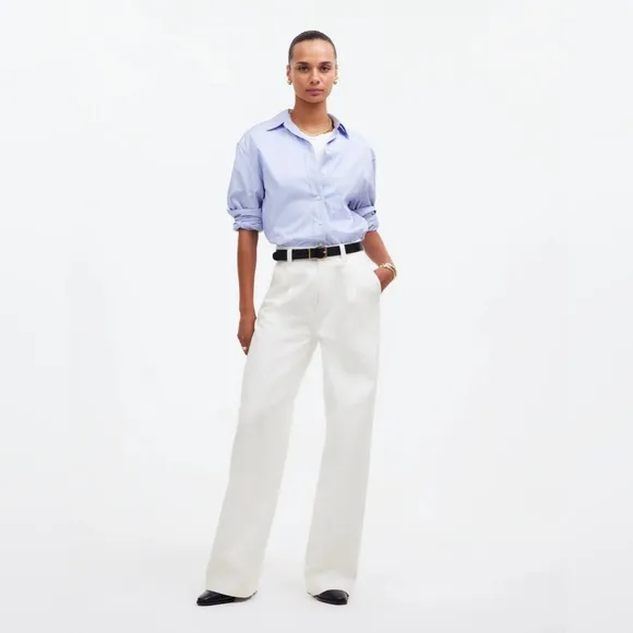 Madewell NWT Harlow Wide Leg Jean: Airy Denim Edition Size 28 in Tile White