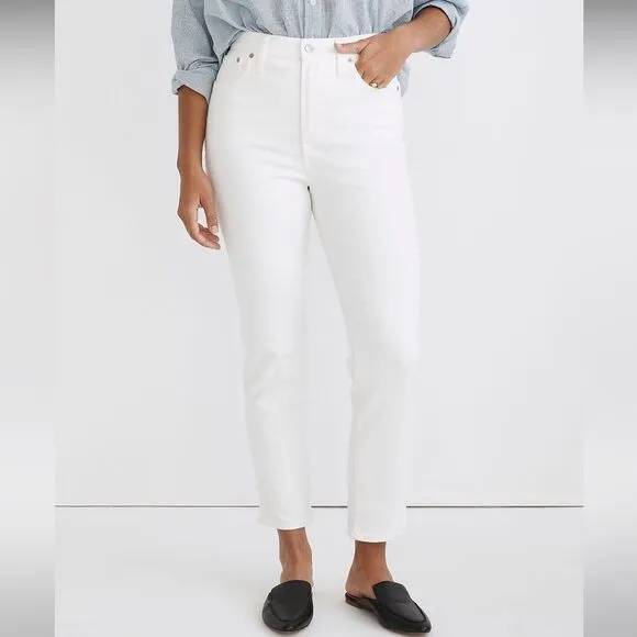 Madewell NWT High Rise The Perfect Vintage Jean Tile White Size 28 Ankle Length