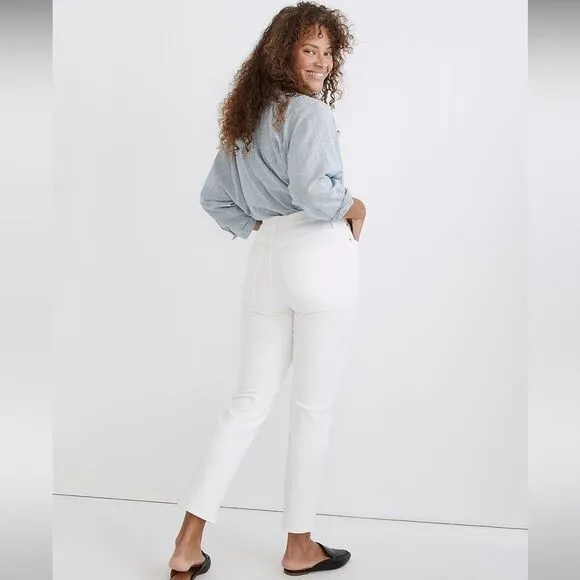 Madewell NWT High Rise The Perfect Vintage Jean Tile White Size 28 Ankle Length