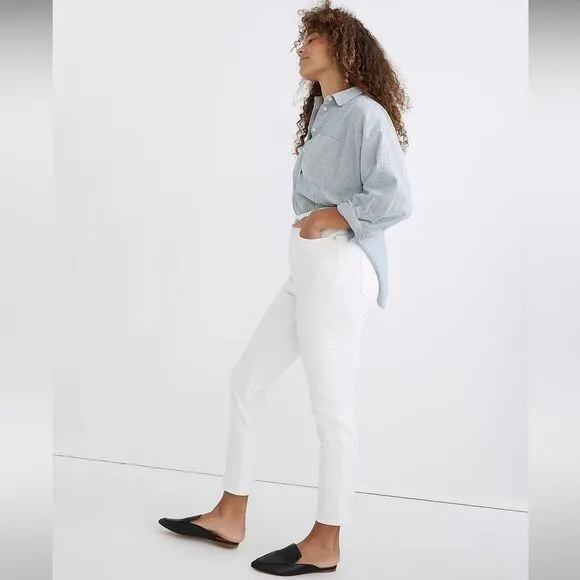 Madewell NWT High Rise The Perfect Vintage Jean Tile White Size 28 Ankle Length