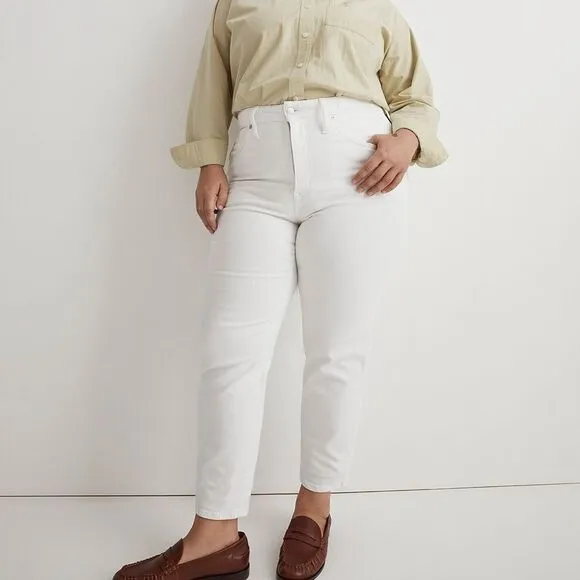 Madewell NWT Plus Stovepipe Jeans High Rise in Pure White Size 24W