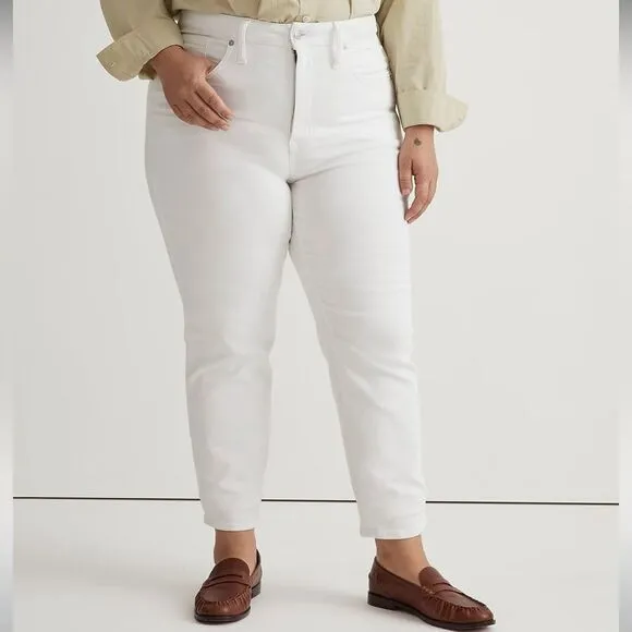 Madewell NWT Plus Stovepipe Jeans High Rise in Pure White Size 24W