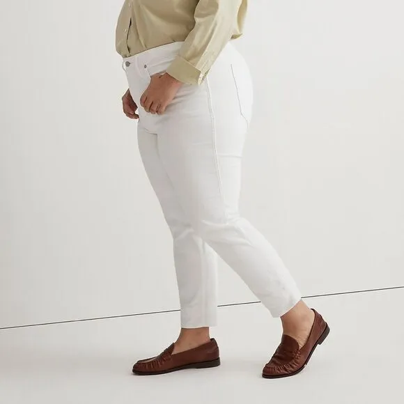 Madewell NWT Plus Stovepipe Jeans High Rise in Pure White Size 24W