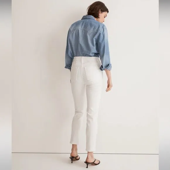 Madewell NWT Stovepipe Jeans Size 29 in Pure White High Rise