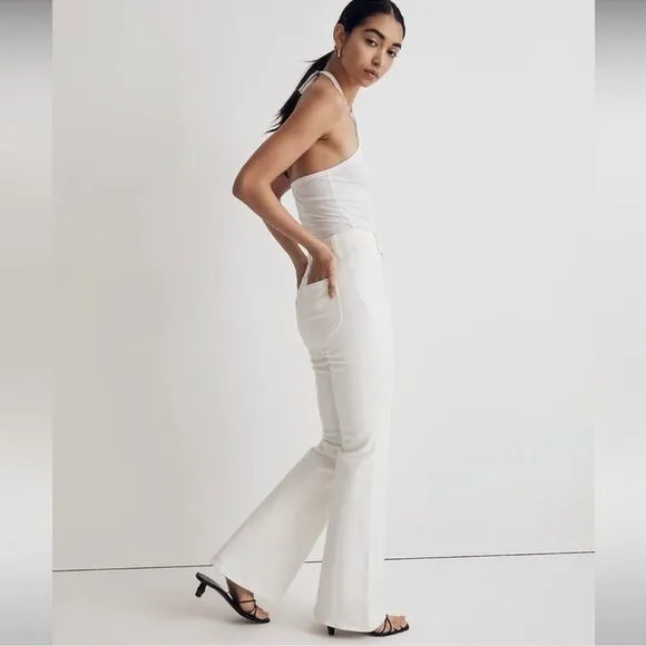 Madewell NWT The Perfect Vintage Flare Jeans Size 31 in Tile White | High Rise