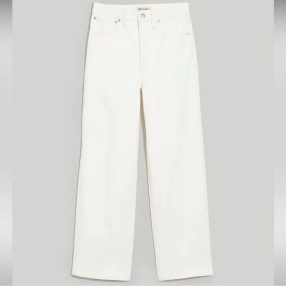 Madewell NWT The Tall Perfect Vintage Wide Leg Crop Jeans Size 33T in Tile White
