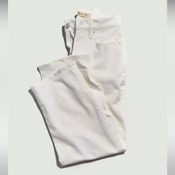 Madewell NWT The Tall Perfect Vintage Wide Leg Crop Jeans Size 33T in Tile White