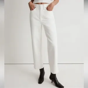 Madewell NWT The Tall Perfect Vintage Wide Leg Crop Jeans Size 33T in Tile White