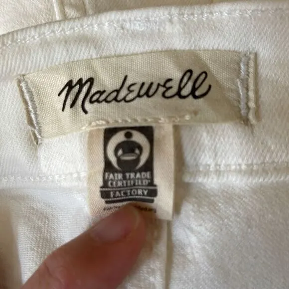 Madewell NWT The Tall Perfect Vintage Wide Leg Crop Jeans Size 33T in Tile White