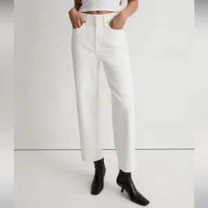 Madewell NWT White Tall Perfect Vintage Wide Leg Crop Jeans Size 29T High Rise