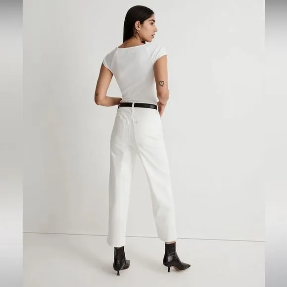Madewell NWT White Tall Perfect Vintage Wide Leg Crop Jeans Size 29T High Rise