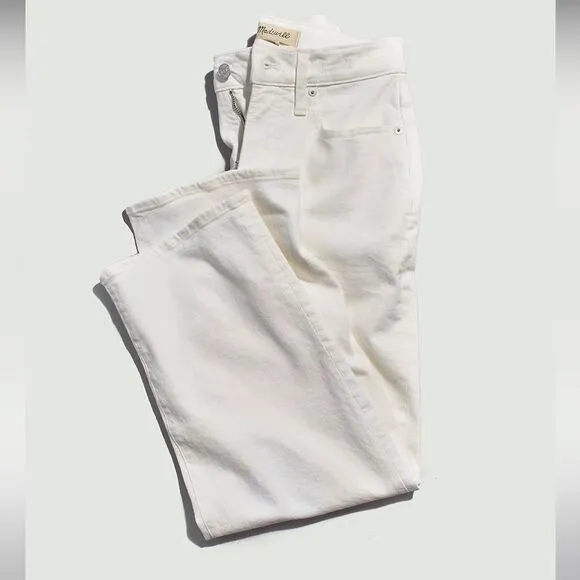 Madewell NWT White Tall Perfect Vintage Wide Leg Crop Jeans Size 29T High Rise
