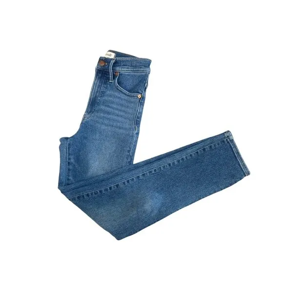 Madewell Perfect Vintage Jeans Womens 23 Blue Straight High Rise Stretch Casual
