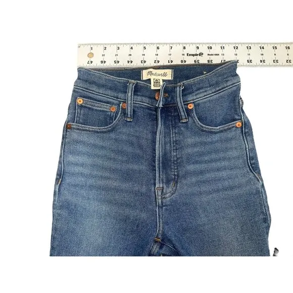 Madewell Perfect Vintage Jeans Womens 23 Blue Straight High Rise Stretch Casual