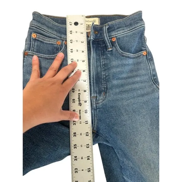 Madewell Perfect Vintage Jeans Womens 23 Blue Straight High Rise Stretch Casual