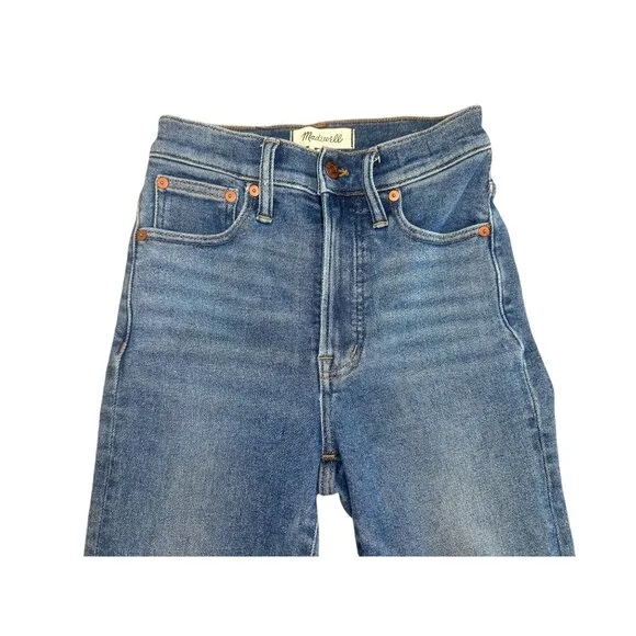 Madewell Perfect Vintage Jeans Womens 23 Blue Straight High Rise Stretch Casual