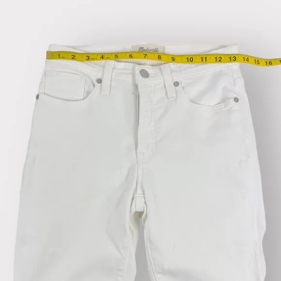 Madewell Tall 9&quot; Mid-Rise Skinny Jeans in Pure White 26 Tall
