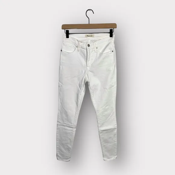 Madewell Tall 9&quot; Mid-Rise Skinny Jeans in Pure White 26 Tall