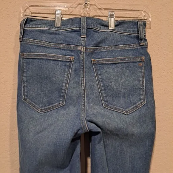 Madewell Tall Mid Rise Kick Out Jeans Raw Hem Edition Sz 25T NWT Style NJ436