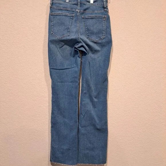 Madewell Tall Mid Rise Kick Out Jeans Raw Hem Edition Sz 25T NWT Style NJ436