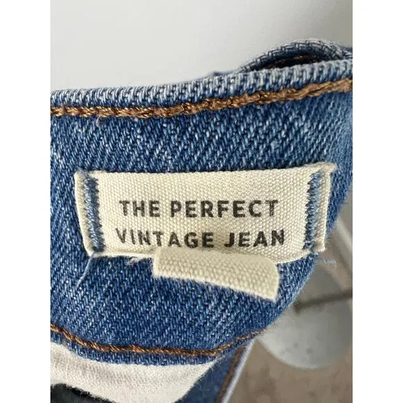 Madewell The Perfect Vintage High Rise Raw Hem Jeans in Ainsworth Wash 25