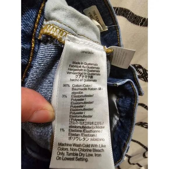 Madewell The Perfect Vintage Jean medium wash raw hem size 31