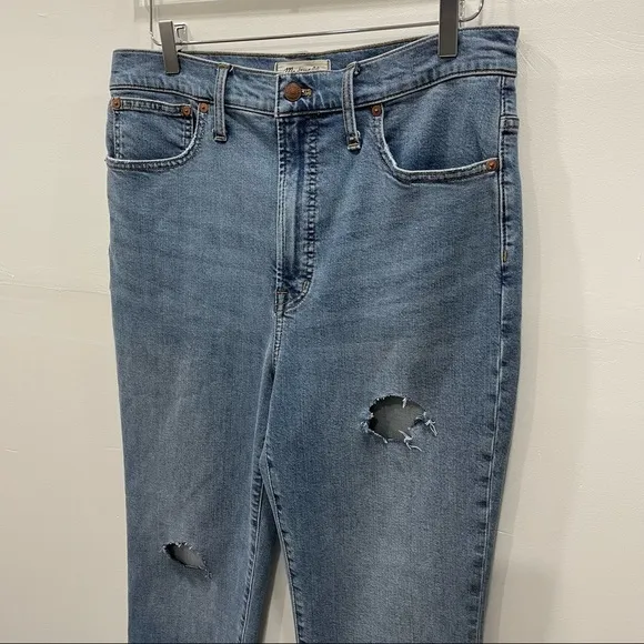 Madewell The Perfect Vintage Jeans in Banner Wash Size 30 Raw Fringe Hem