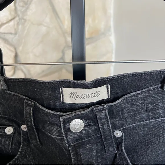 Madewell The Perfect Vintage Wide-Leg Jean in Belmere Wash 23 Gray Black